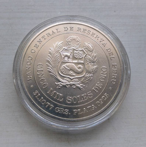 Moneda De Plata 0,925 Del Monitor Huáscar 1979, 40mm. U N C