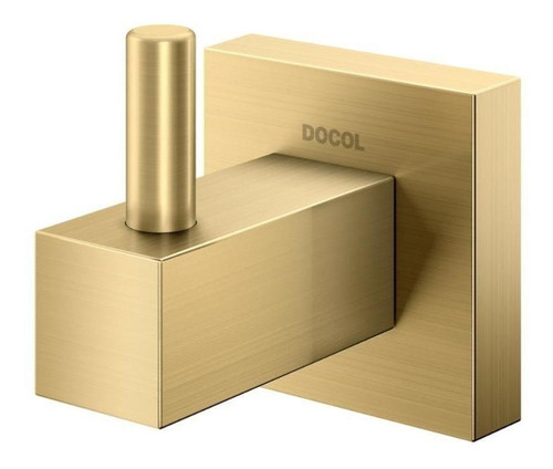 Gancho De Parede Para Toalhas Docol Square Ouro Escovado Cor Dourado