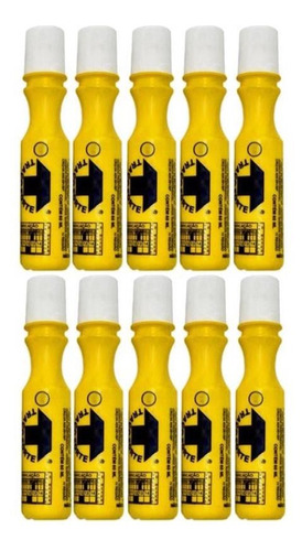 Kit 10 Marcador Indust. Amarelo 60ml 2mm Traço Forte Baden