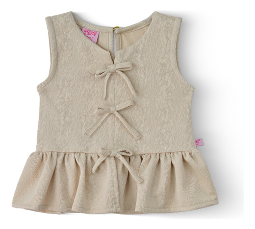 Blusa Con Tres Moños Al Frente Niña Flory 0064