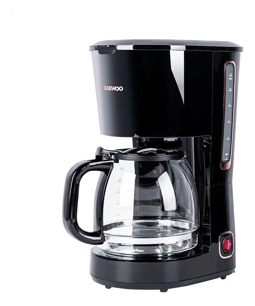 Cafetera Automática Negra Daewoo 1.5 L 12 Tazas Color Negro