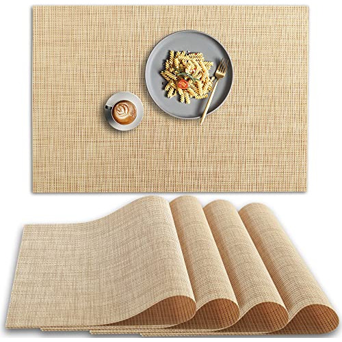 Placemat De Pvc, Juego De 4 Manteles Individuales Antid...