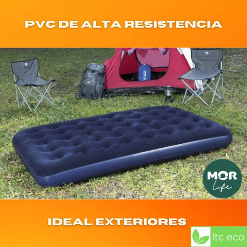 Colchón Inflable 1 Plaza Mor Con Inflador Camping Colchones
