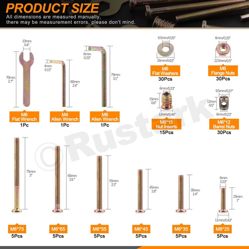 Rustark Kit Repuesto Tornillo In Zinc Arandela Plana