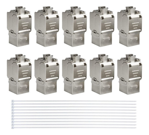 Exiron Rj45 Cat6a Keystone Jacks Blindados Sin Herramientas,