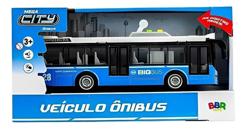 Ônibus Mega City Brinquedo Com Fricção Sons E Luzes Bbr Toys
