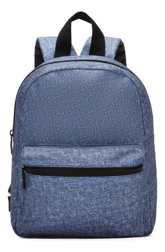 Mochila Andrea Textil Mediana Bolso Frente Para Mujer Azul