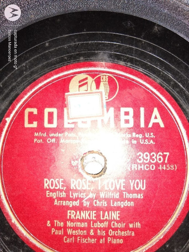 Pasta Frankie Laine Luboff Choir Columbia C111