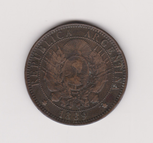 Moneda Argentina 2 Ctvs Año 1889 Muy Bueno