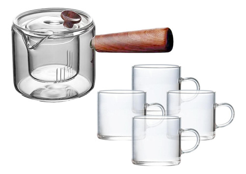 Tetera De Cristal De 15, Tetera, Tetera, Olla Con 4 Tazas