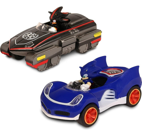 Kit 2 Carrinhos Pull Back Sonic Shadow All Stars Racing Fun