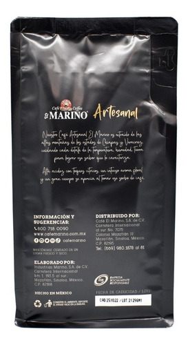 Café El Marino Artesanal Regular Tostado Y Molido 250 G