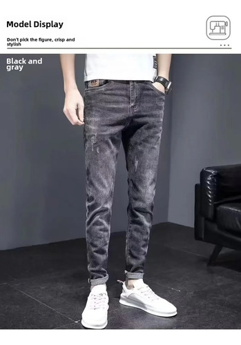Vaqueros Vaqueros De Mezclilla Ajustados For Hombre A La Mo
