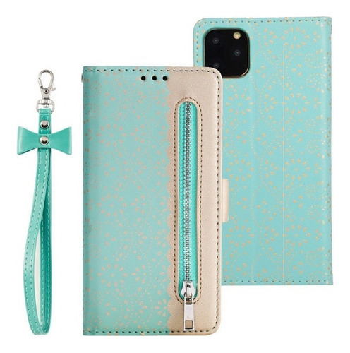 Funda Encaje Para iPhone Funda Protectora Celular Tipo Carte Color Verde iPhone 11 Pro Max