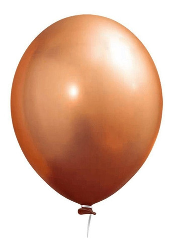 25 Balão Bexiga 9 Pol Marrom Bronze Cromado Metalizado