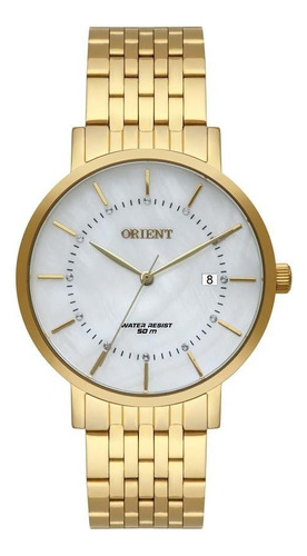 Relógio Orient Feminino Fgss1164 B1kx Dourado Analogico Cor do fundo Prata