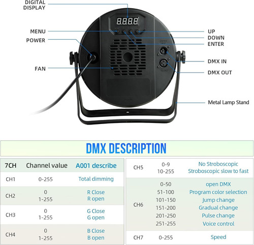 Canhão Par Luz 60 Leds Rgb 90w Dj Refletor Slim Strobo Dmx
