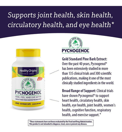 Healthy Origins Pycnogenol (nature's Super Antioxidant) 100