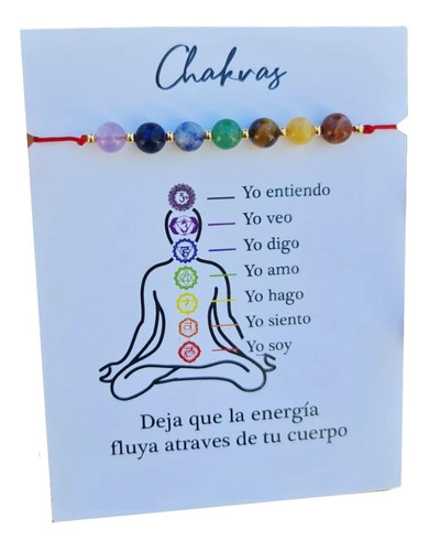 Pulsera 7 Chakras Piedra Natural Reiki Yoga Meditación 