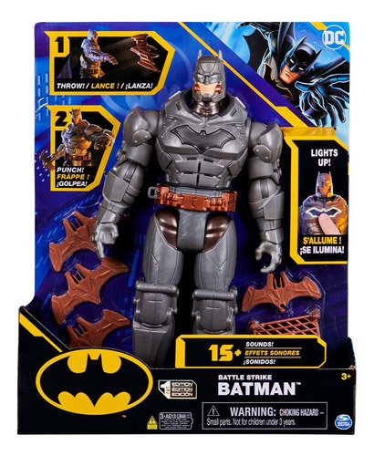 Batman Battle Strike Spin Master De 30 Cm Con Luz Y Sonidos