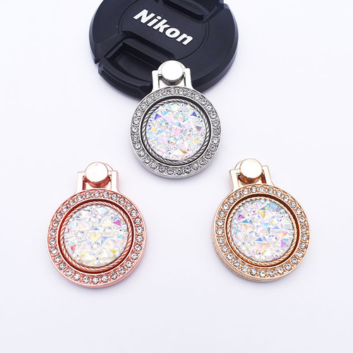 Anillo De Teléfono Plateado Y Blanco Con Forma De Ojo De Gat
