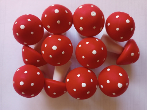 12 Apliques De Cogumelos De Biscuit Para Enfeites