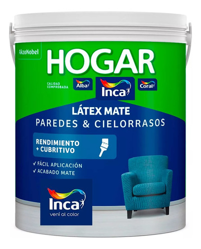 Látex Mate Paredes Y Cielos Rasos Hogar Inca 