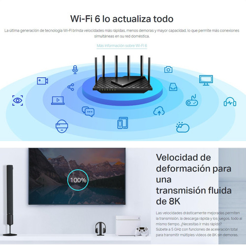 Imagen 5 de 10 de Router Gigabit Wifi 6 Dual Band Ax5400, Tp-link Archer Ax72
