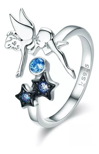 Anillo Plata 925 Hada Estrellas Ajustable Mujer 