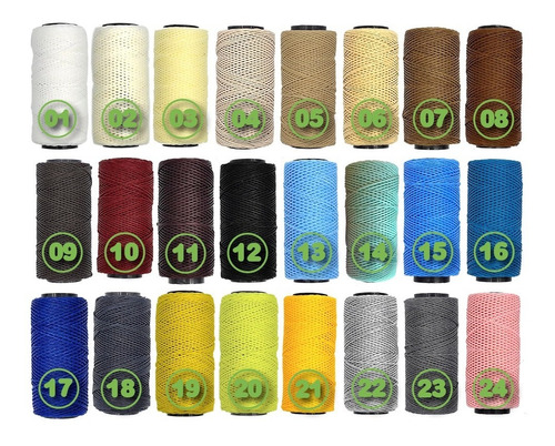 20 Hilo Encerado Rollo 70m Premium Artesanos 54 Colores Once