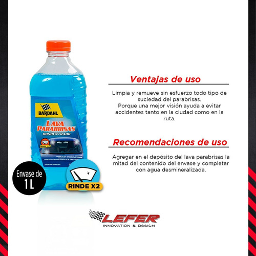 Liquido Limpia Lava Parabrisas 1lt Rinde 2lt Sapito Bardahl