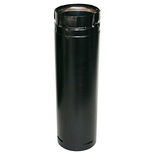 Tubo Recto Negro De Acero Inoxidable De 3  X 36 