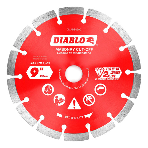 Diablo Dmads0900 Disco De Corte Segmentado Diamante De 9 Pul