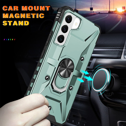 Capa De Celular Com Suporte De Anel Azul Para Samsung Galaxy