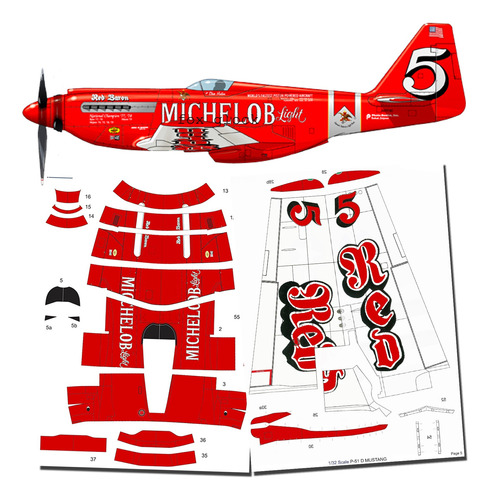 P51 D Red Baron 1.33 Papercraft