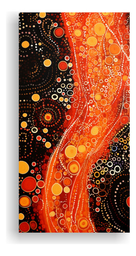 80x40cm Cuadro Lienzo Abstracto Arte Aborigen Australiano