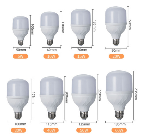 Foco Led Bombilla Base E27 15w 6500k Super Iluminacion