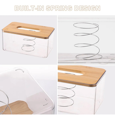 O Soporte Caja Pañuelos Acrílico, Rectángulo, Soporte