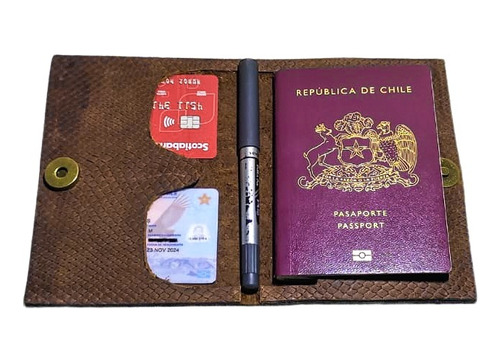 Porta Pasaporte Y Tarjetero 100% De Cuero - Hecho A Mano