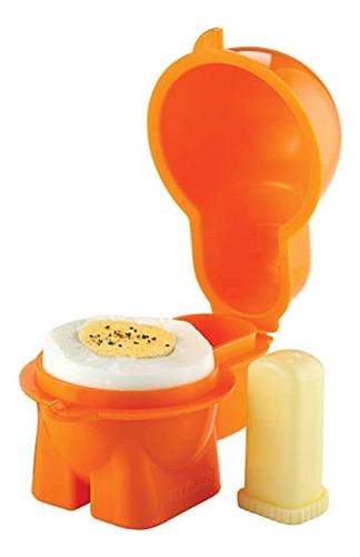 Hutzler Egg To-go Snack Container Con Spice Shaker, Naranja
