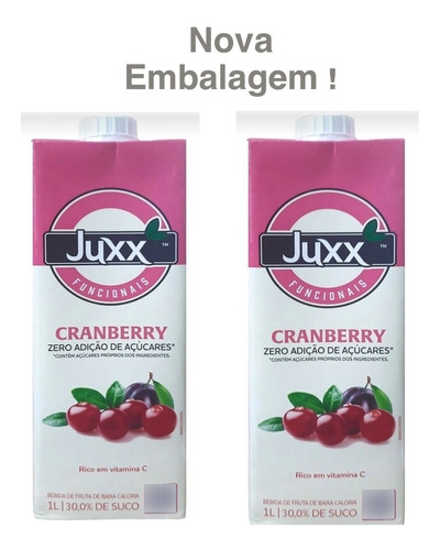 Combo Suco Cramberry Juxx  Sem Acucar 1 Litro Pronta Entrega