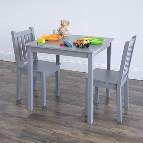 Humble Crew, Juo De Mesa Y 2 Sillas De Madera Gris Para Niño
