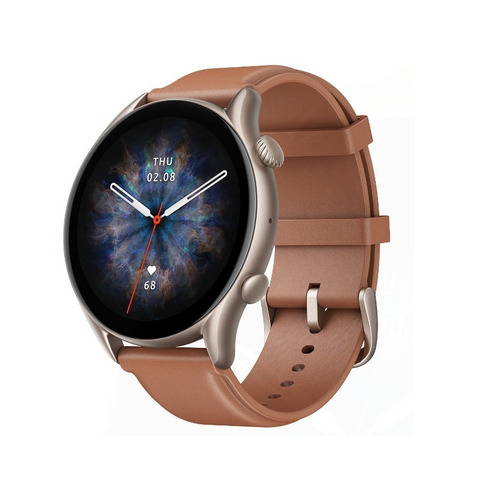 Imagen 2 de 2 de Smartwatch Amazfit GTR 3 Pro 1.45" caja 46mm de aleación de aluminio brown leather, malla brown leather de cuero A2040
