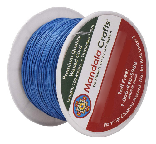 Cordón Encerado Azul Zafiro De 1 Mm Hacer Joyas, 109 Y...