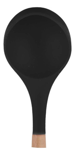 Concha De Silicone Cabo Madeira Preto Resistente Wellmix
