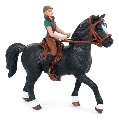 Figura Artificial De Plástico Con Forma De Caballo Jinete