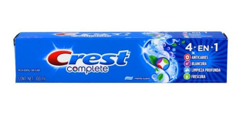 6 Pack Pasta Dental Crest Complete 4 En 1 Menta Suave 100ml