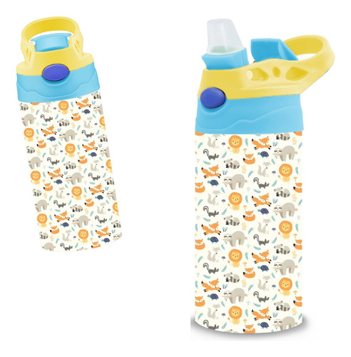 Termos Infantil Animales Acero Inoxidable Doble Capa 320 Ml Amarillo