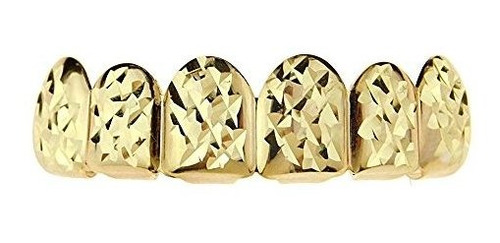 Grills Para Dientes - 14k Gold Plated Grillz Diamond-cut Gri