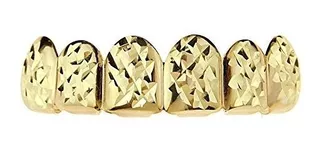Grills Para Dientes - 14k Gold Plated Grillz Diamond-cut Gri
